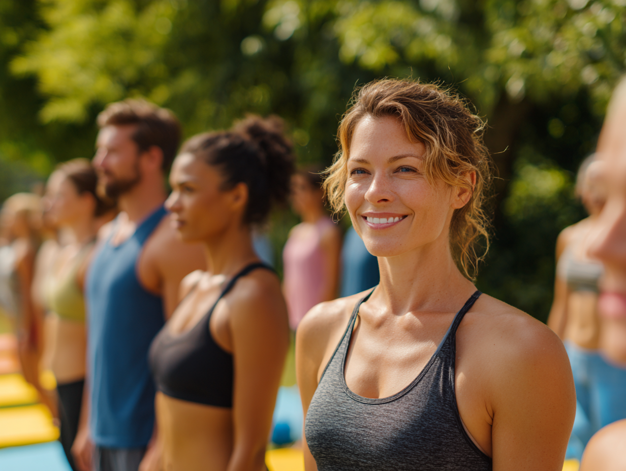 Задоволені клієнти різного віку після тренування